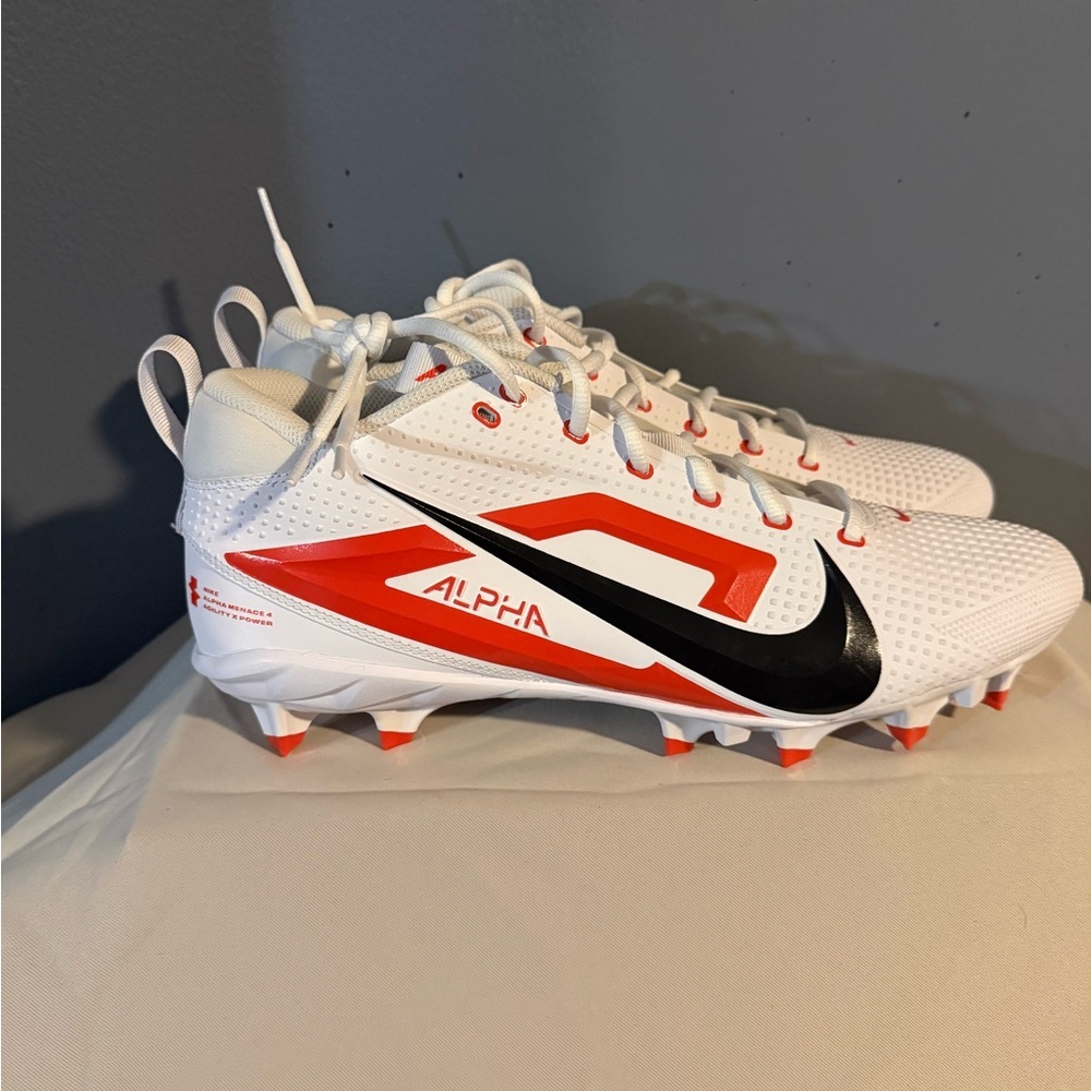 Nike Alpha Men's White and orange football cleats